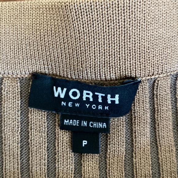 WORTH New York Knit Pleated Midi Skort Camel Tan Size Small - Picture 3 of 6